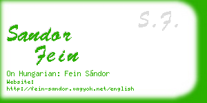 sandor fein business card