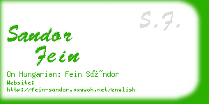 sandor fein business card
